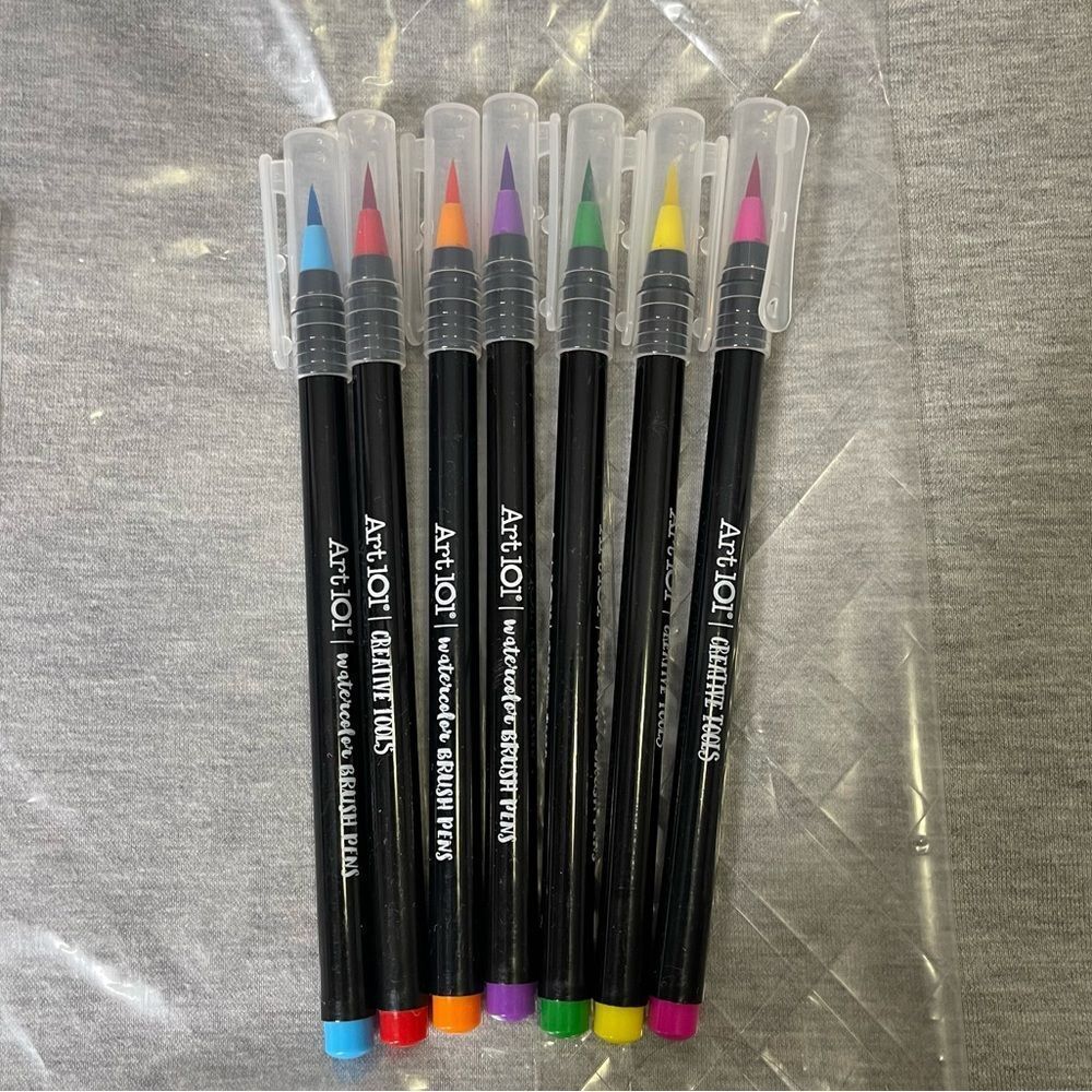 Art 101 Multi-Colored Watercolor Brush Pens Markers 7 PCS. Set